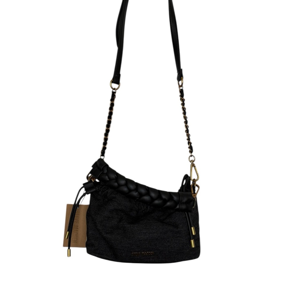 Steve Madden Black and Gold Braided Handbag - Picture 7 of 9
